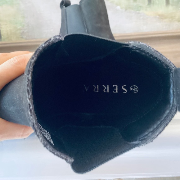 Serra Black Suede Platform Ankle Booties Women’s size 7 City Mod Stylish Career - Picture 10 of 14